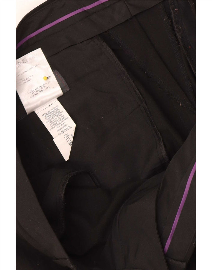 Мужские прямые костюмные брюки Marks & Spencer W32 L31 черные из полиэстера