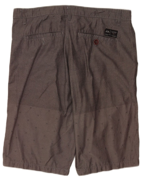Oakley Mens Regular Fit Chino Shorts W34 Large Grey Spotted Cotton