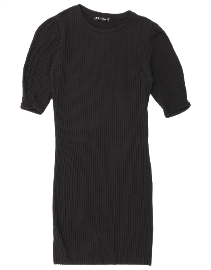 Женское облегающее платье Zara UK 14, большое черное