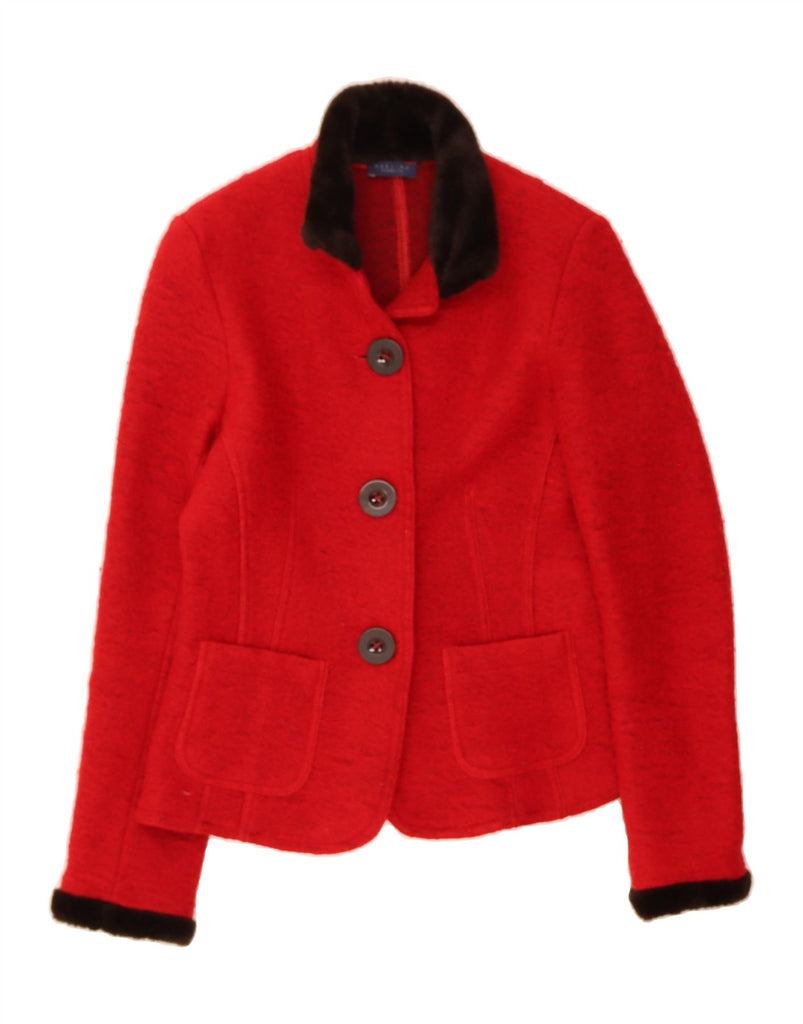DARLING Womens 3 Button Blazer Jacket UK 18 XL Red Wool Vintage Darling and Second-Hand Darling from Messina Hembry 