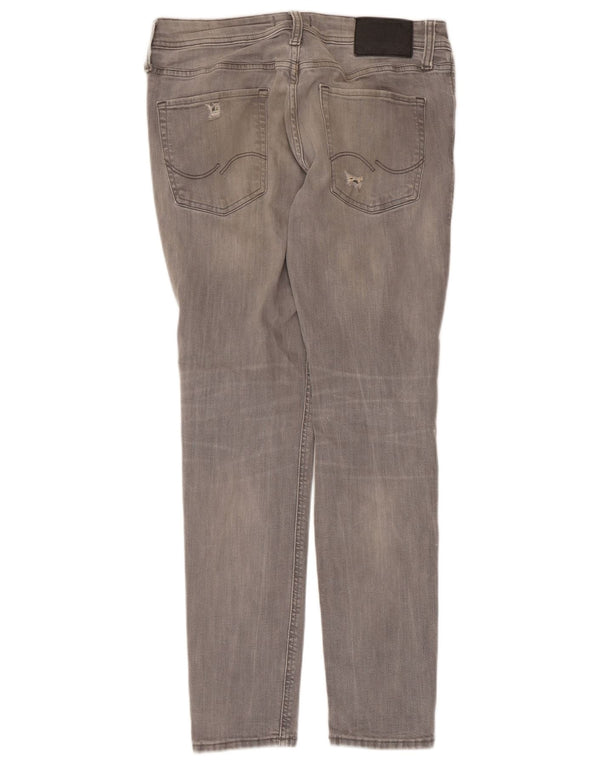 Мужские потертые джинсы скинни Jack & Jones Liam W32 L30, серый хлопок