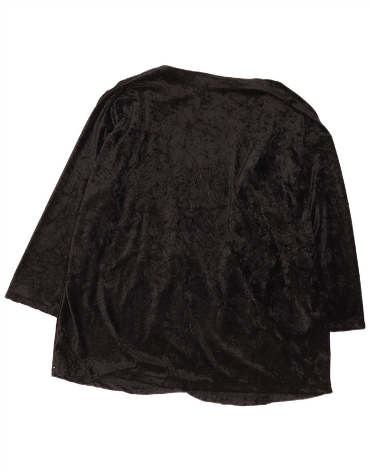 Винтажный женский кардиган с графическим рисунком EU 52/54 4XL, черный полиэстер