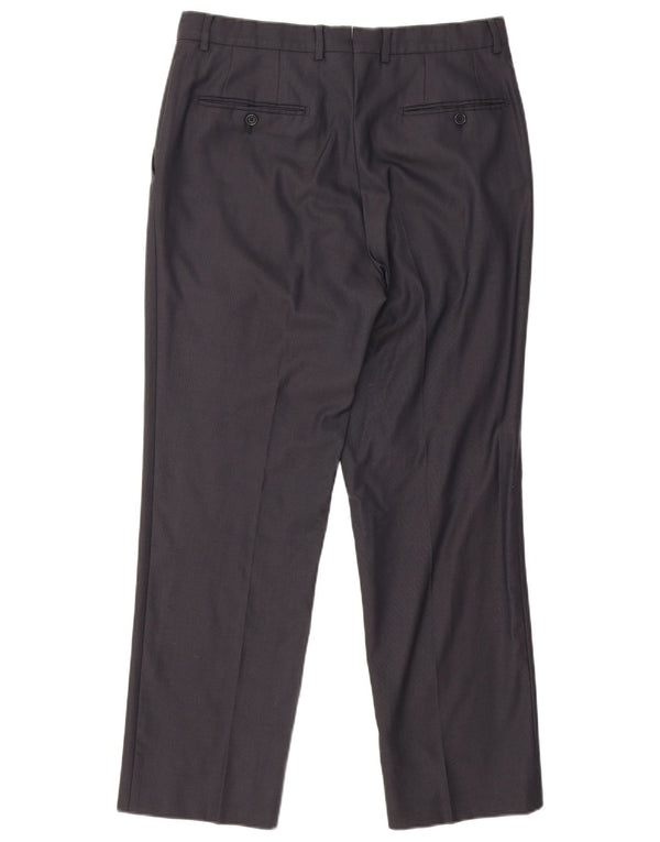 Мужские прямые костюмные брюки Massimo Dutti EU 42, большие W32 L28, темно-синие