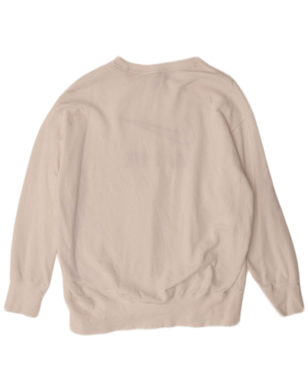 Мужской свитшот свободного кроя NIKE с графическим рисунком, джемпер размера XS, белый хлопок