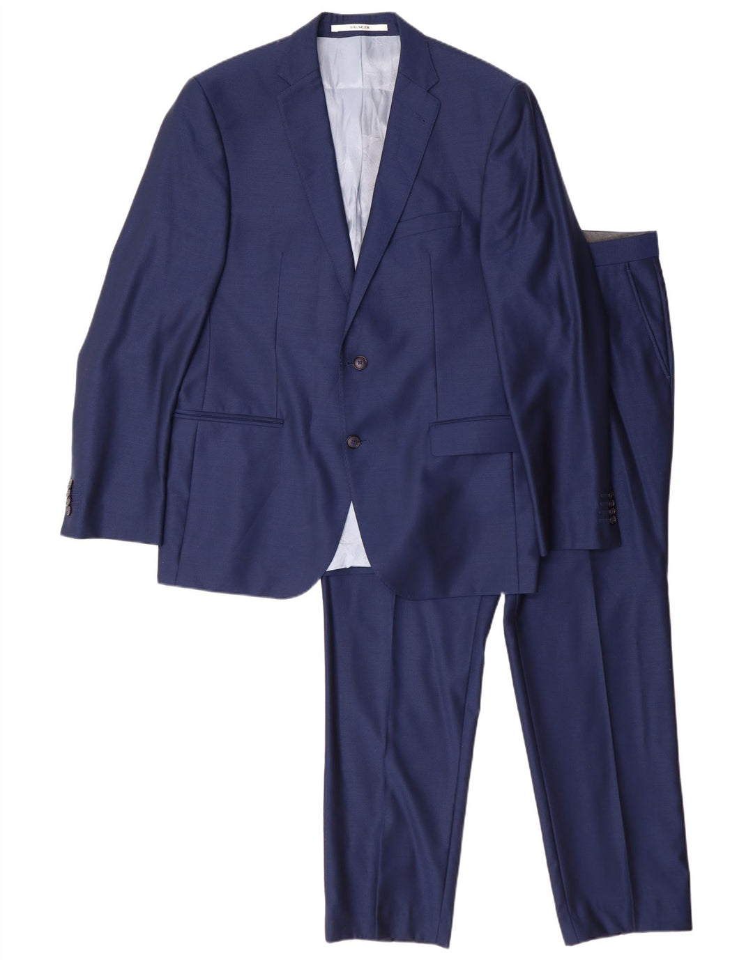 Мужской костюм из двух предметов Baumler IT 52 XL W38 L29 темно-синий из натуральной шерсти с 2 пуговицами