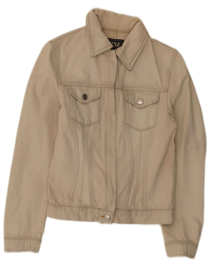 Женская укороченная джинсовая куртка Rifle UK 12, хлопковый средний бежевый цвет