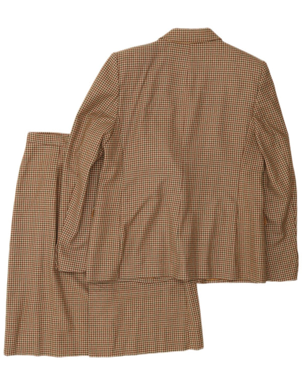 Винтажный женский комплект с юбкой из двух пуговиц IT 48 XL Коричневый с узором 