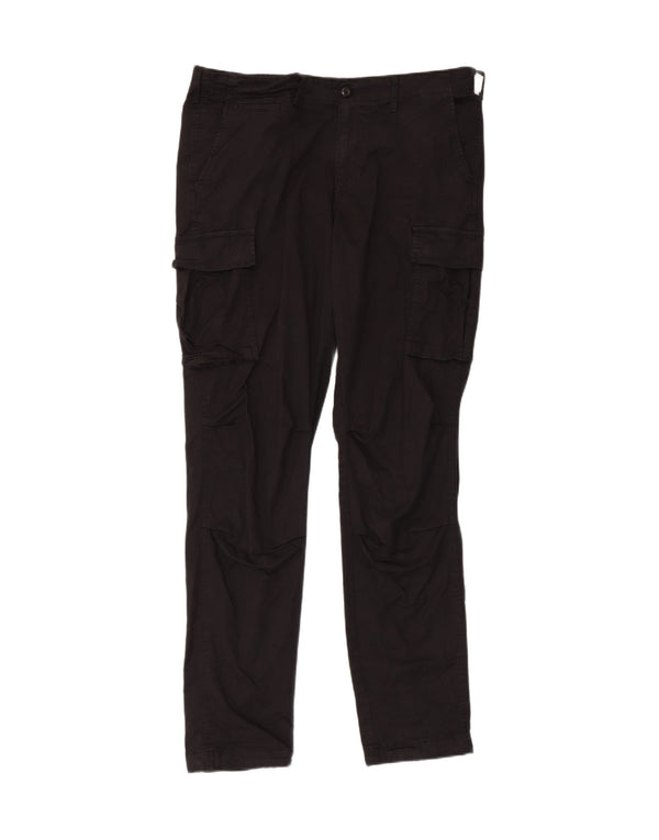 Мужские брюки-карго Jack & Jones W34 L34, черные, хлопковые