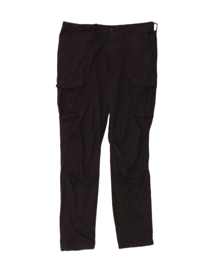 Мужские брюки-карго Jack & Jones W34 L34, черные, хлопковые