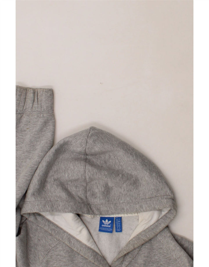 ADIDAS Womens Graphic Hoodie Jumper UK 16 Large Grey Polyester Vintage Adidas and Second-Hand Adidas from Messina Hembry 