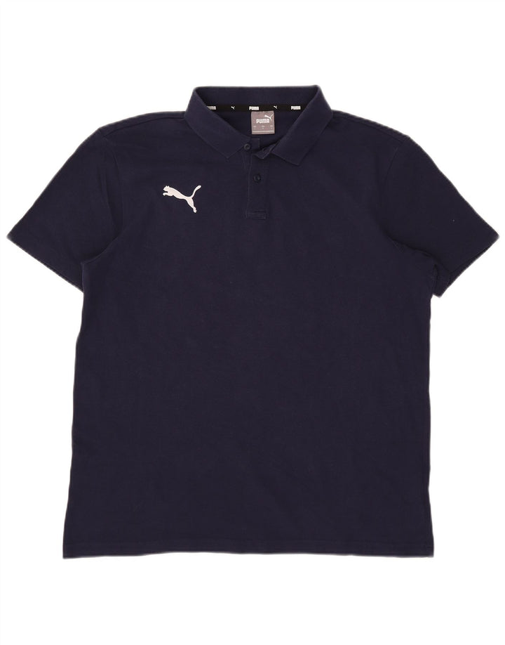 Мужская рубашка поло Puma, большая темно-синяя хлопковая рубашка