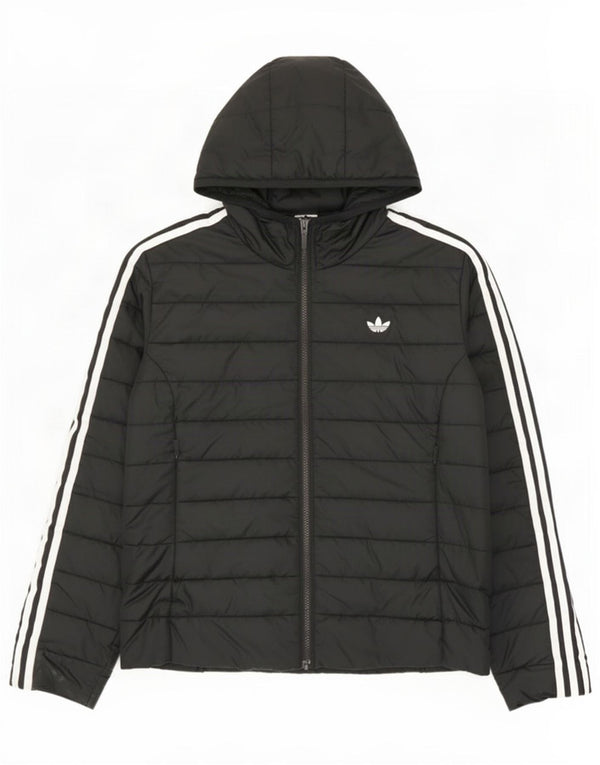 Женская утепленная куртка Adidas UK 14, средний черный полиэстер