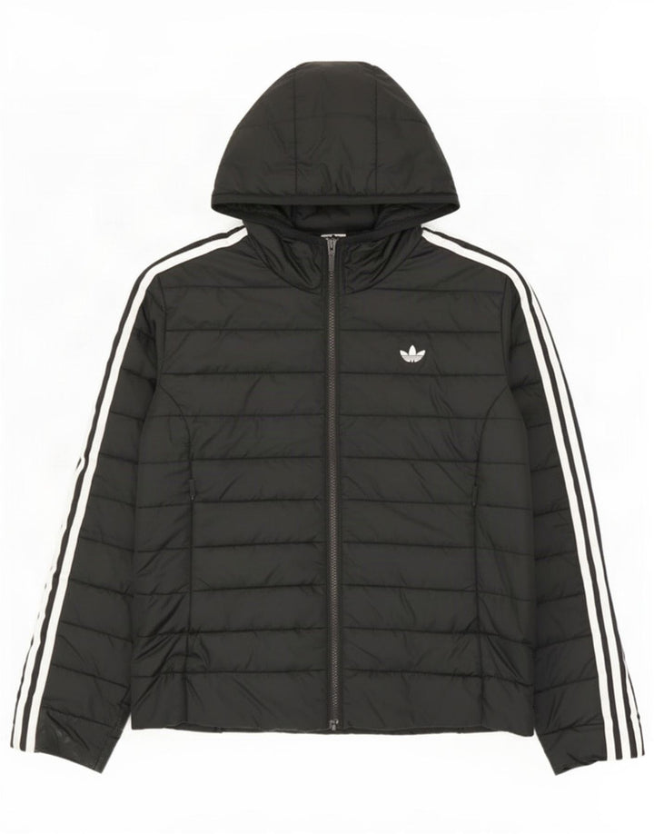Женская утепленная куртка Adidas UK 14, средний черный полиэстер
