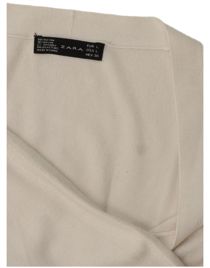 Женский кардиган Zara UK 16, большой белый вискоза