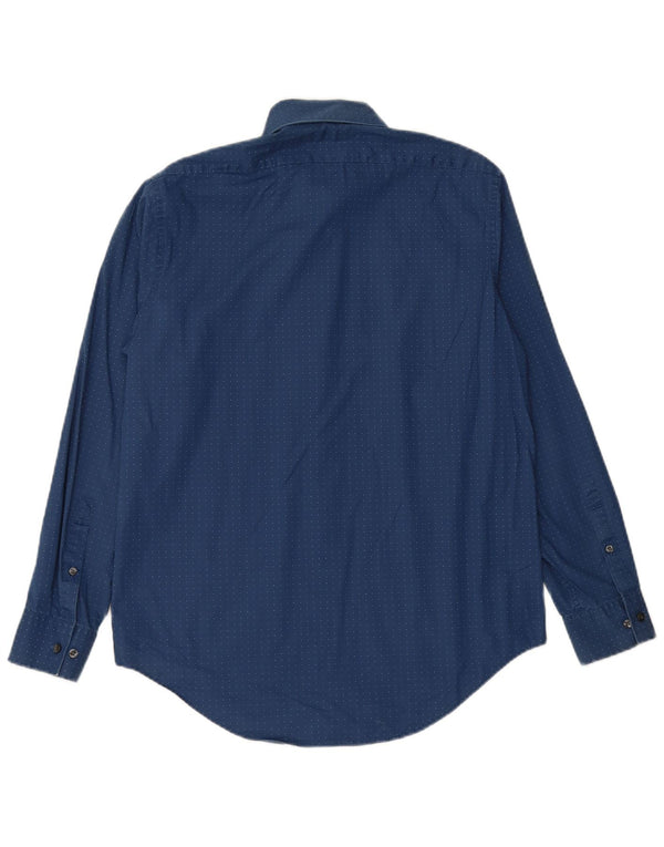 Мужская рубашка CALVIN KLEIN JEANS, размер 33/32, 15 1/2, средний синий в крапинку