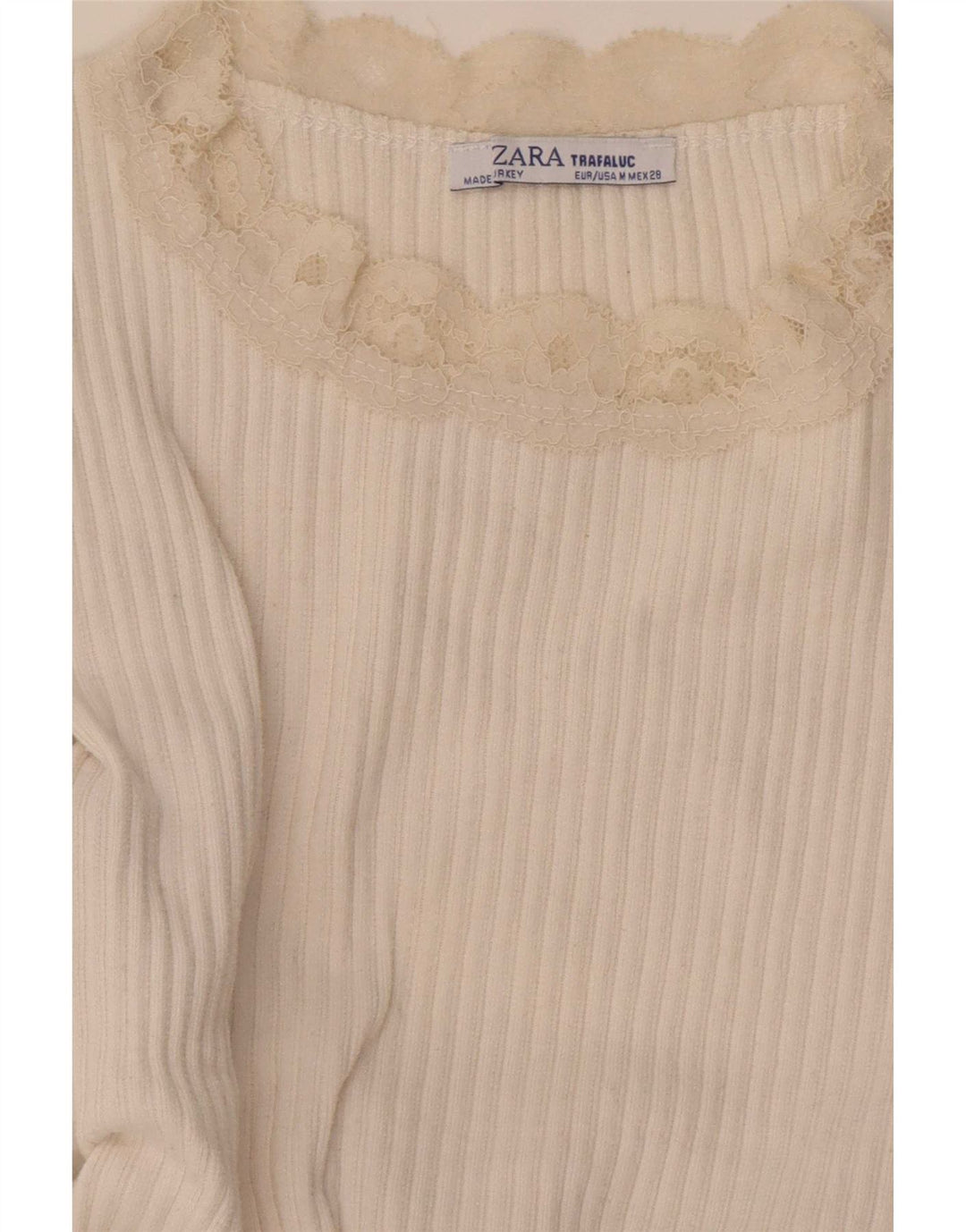 Женская укороченная блузка Zara UK 12, средний белый