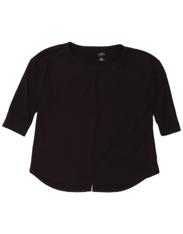 Женский топ St John's Bay с рукавом 3/4, Великобритания, 18 XL, черный полиэстер