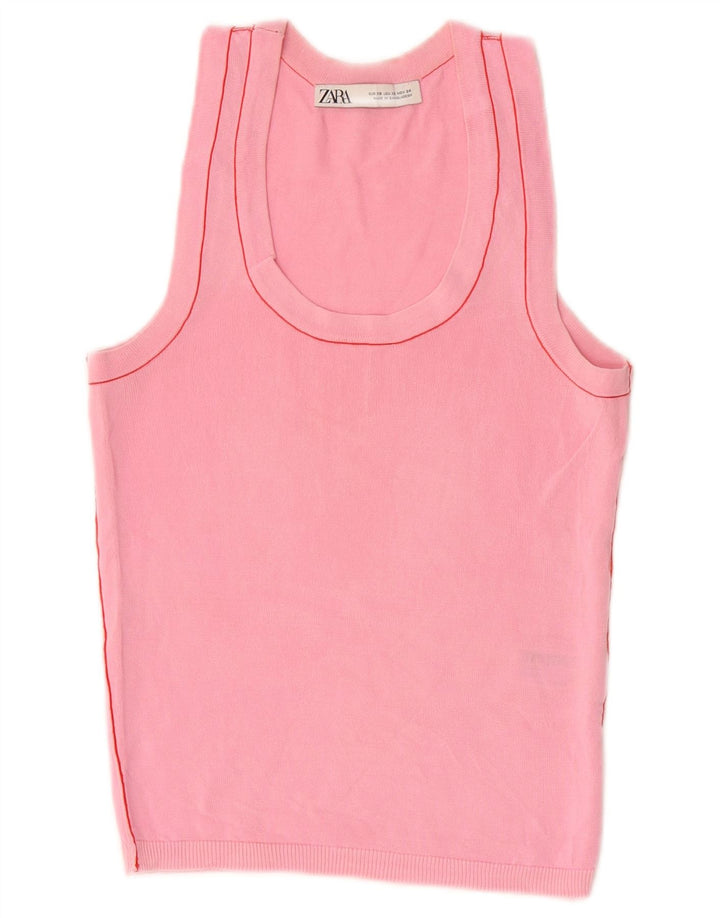 Женский жилет ZARA UK 4 XS, розовый, вискоза