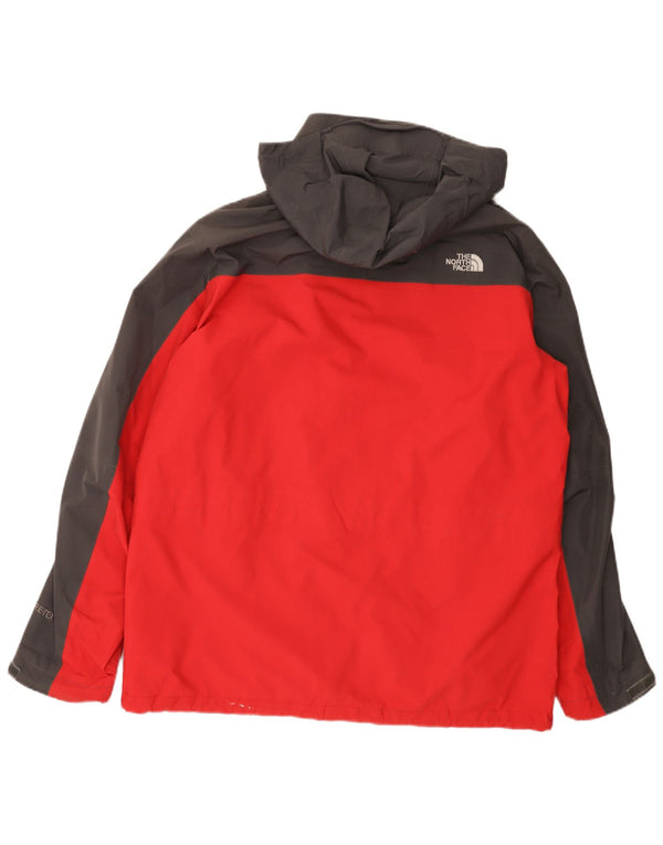 Мужская дождевик с капюшоном The North Face UK 42 XL, красный нейлон с цветными блоками