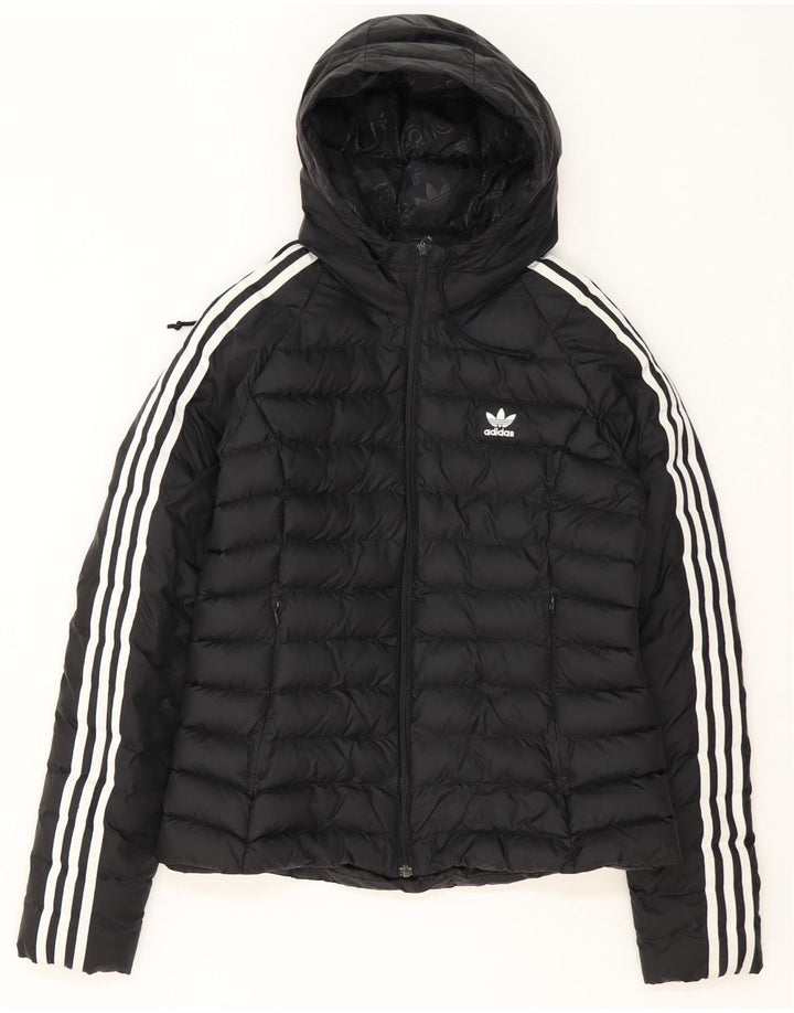 Женская утепленная куртка Adidas UK 14, средний черный полиэстер