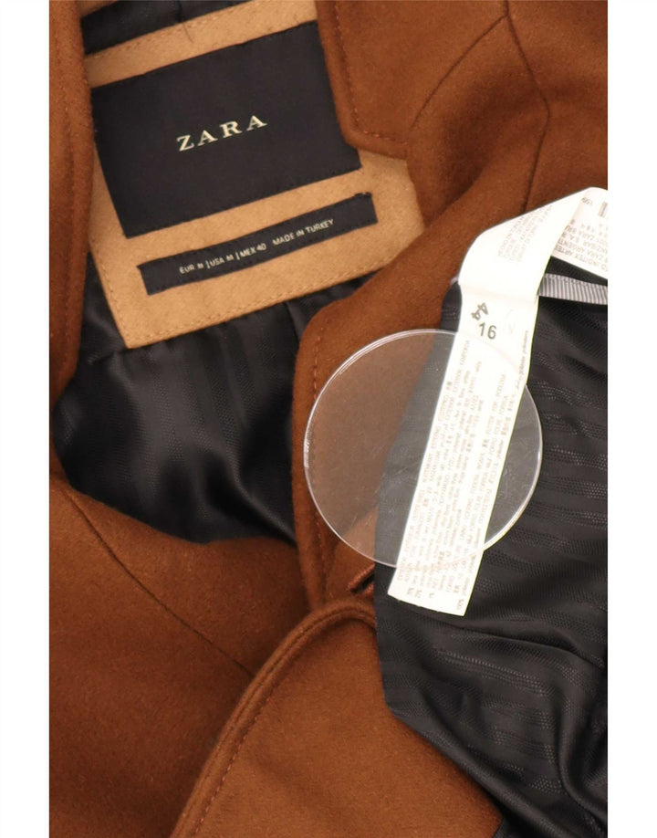 Мужское пальто Zara UK 38, средний бежевый, шерсть