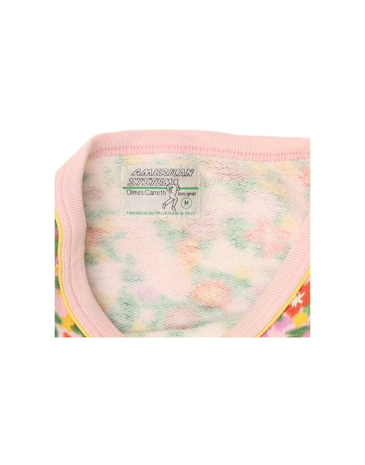 AMERICAN SYSTEM Womens Sweatshirt Jumper UK 14 Medium Multicoloured Floral Vintage American System and Second-Hand American System from Messina Hembry 