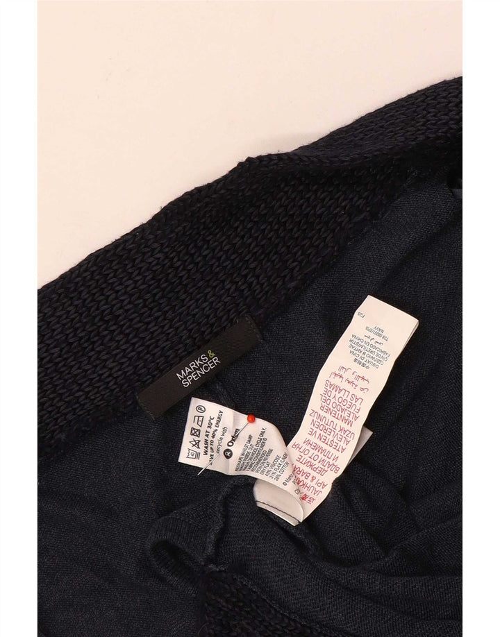 Женский джемпер-пончо Marks & Spencer UK 14, средний темно-синий с цветными блоками