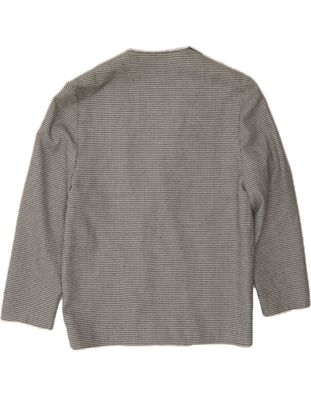 VINTAGE Womens Double Breasted Blazer Jacket UK 14 Large  Grey Houndstooth Vintage Vintage and Second-Hand Vintage from Messina Hembry 