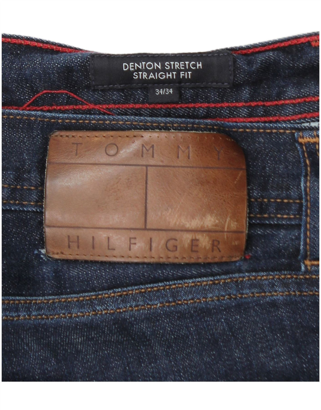 TOMMY HILFIGER Мужские прямые джинсы Denton W34 L34 Темно-синий хлопок