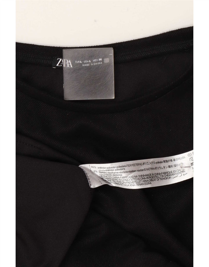 Женское платье-футболка Zara UK 16, большой черный полиэстер
