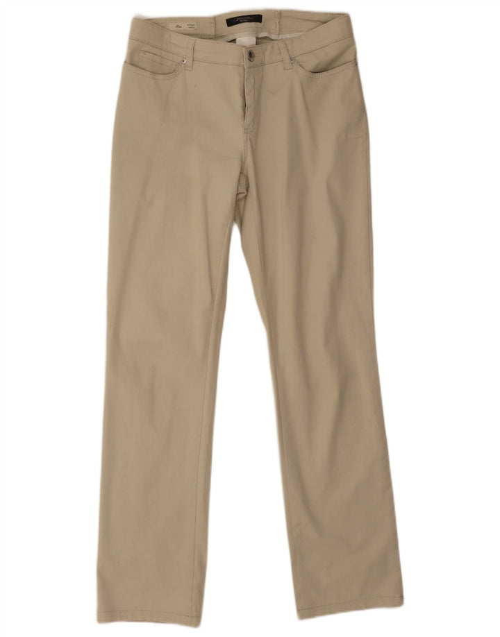 Женские прямые повседневные брюки Max Mara Weekend UK 12 Medium W30 L30 Бежевые