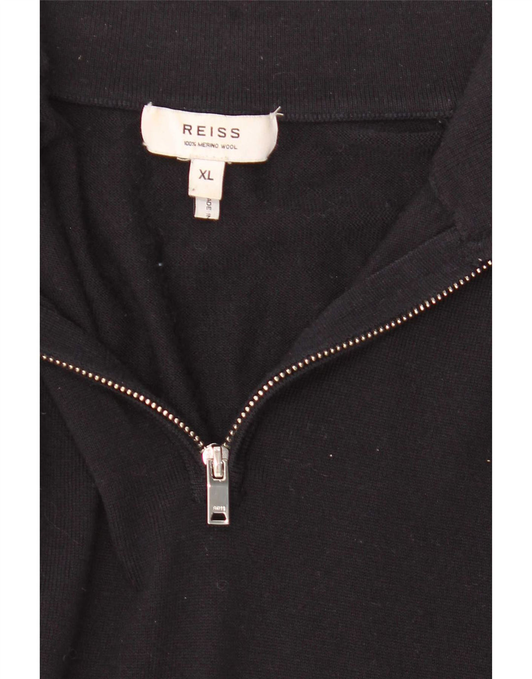 Мужской свитер Reiss с воротником на молнии XL, черный, шерсть