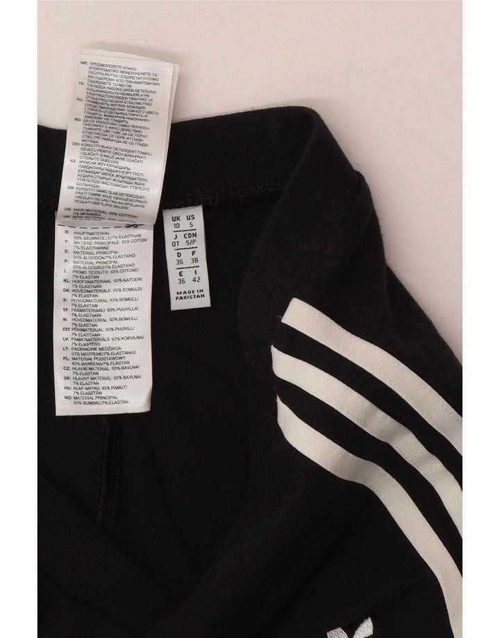 Женские леггинсы Adidas UK 10, маленькие черные хлопковые