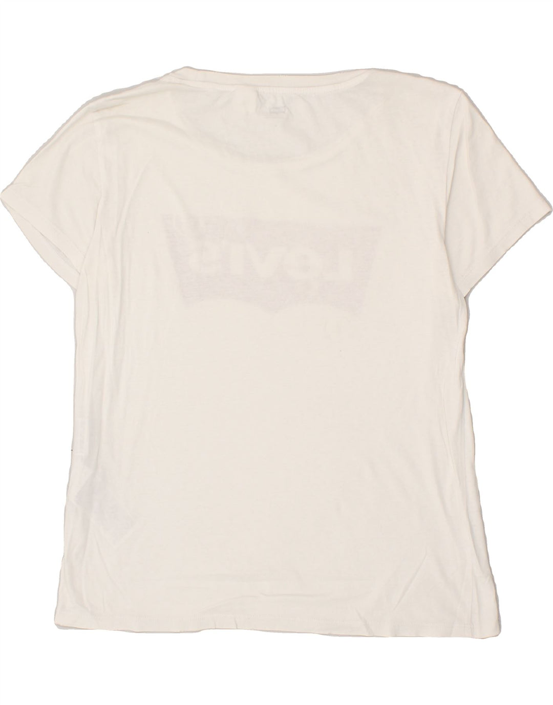 LEVI'S Womens Graphic T-Shirt Top UK 12 Medium White Cotton Vintage Levi's and Second-Hand Levi's from Messina Hembry 