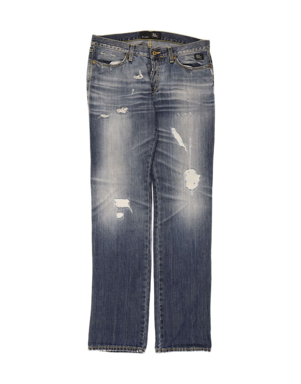 Мужские потертые прямые джинсы Roy Rogers De Luxe W32 L34, синий хлопок