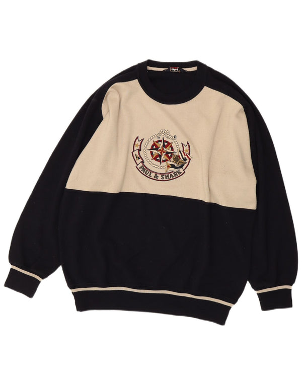 Мужской джемпер с круглым вырезом PAUL & SHARK, средний темно-синий