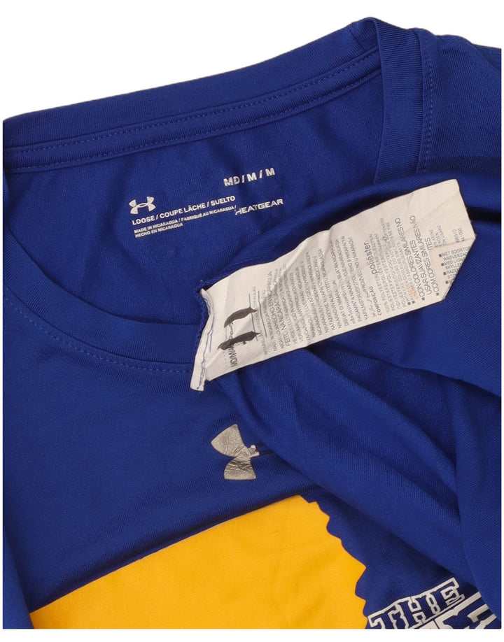 Мужской топ с графическим рисунком UNDER ARMOR, средний синий полиэстер с длинными рукавами