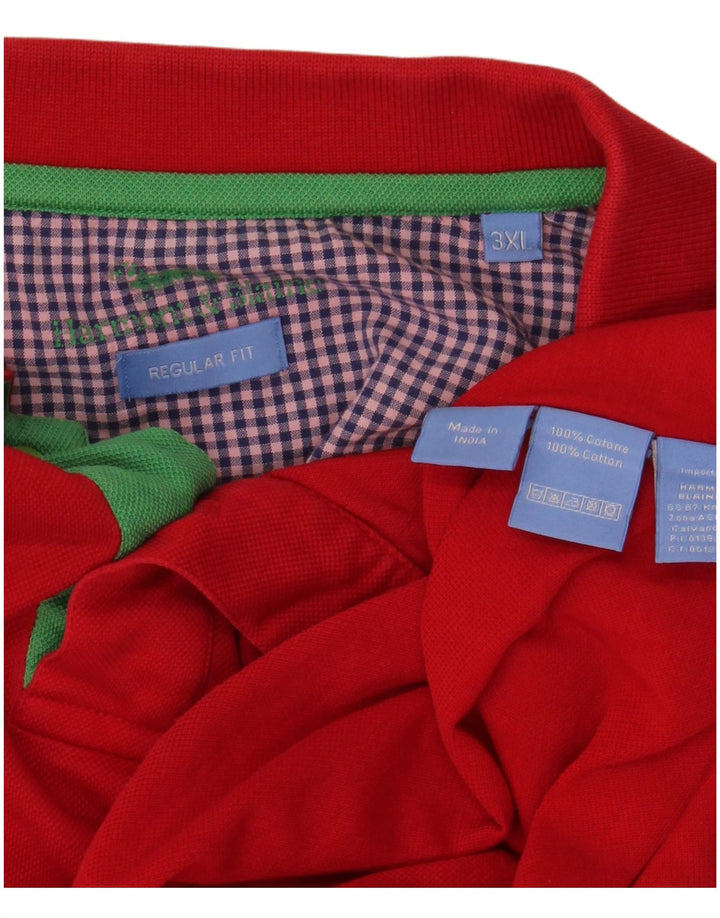 Мужская рубашка-поло обычного кроя HARMONT & BLAINE, 3XL, красный хлопок