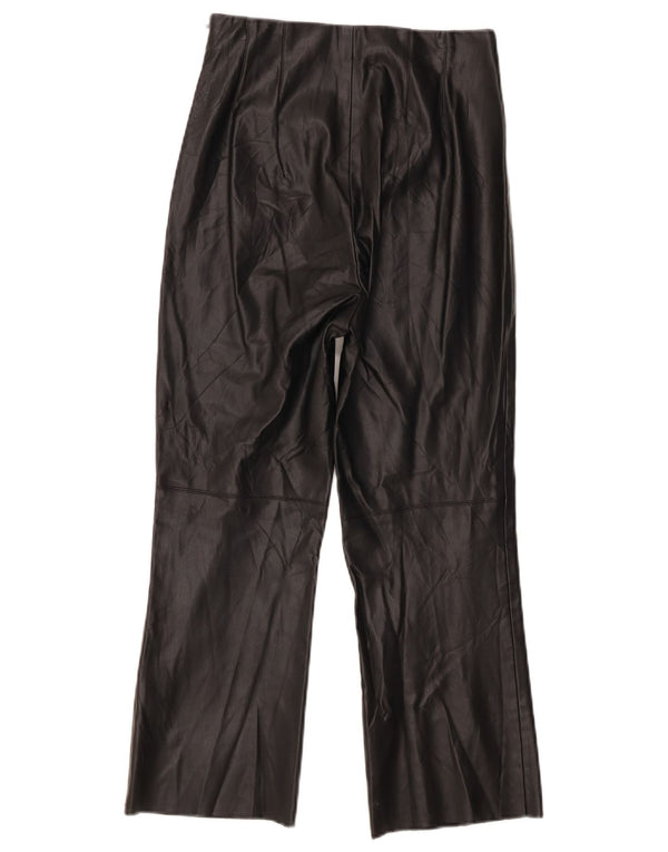 Zara Женские укороченные брюки из искусственной кожи, маленькие W26 L24, черные
