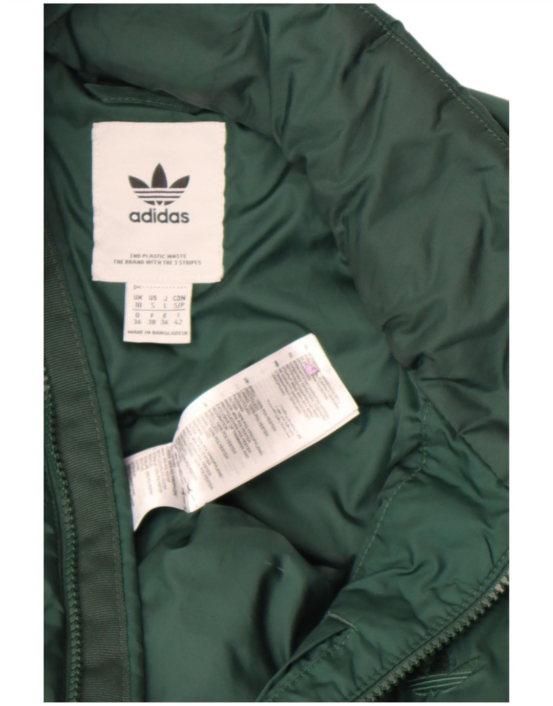 Женская утепленная куртка оверсайз Adidas UK 10, маленький зеленый полиэстер
