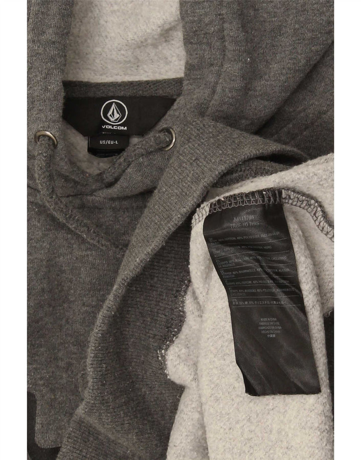 Мужской джемпер с капюшоном Volcom, большой серый, хлопковый