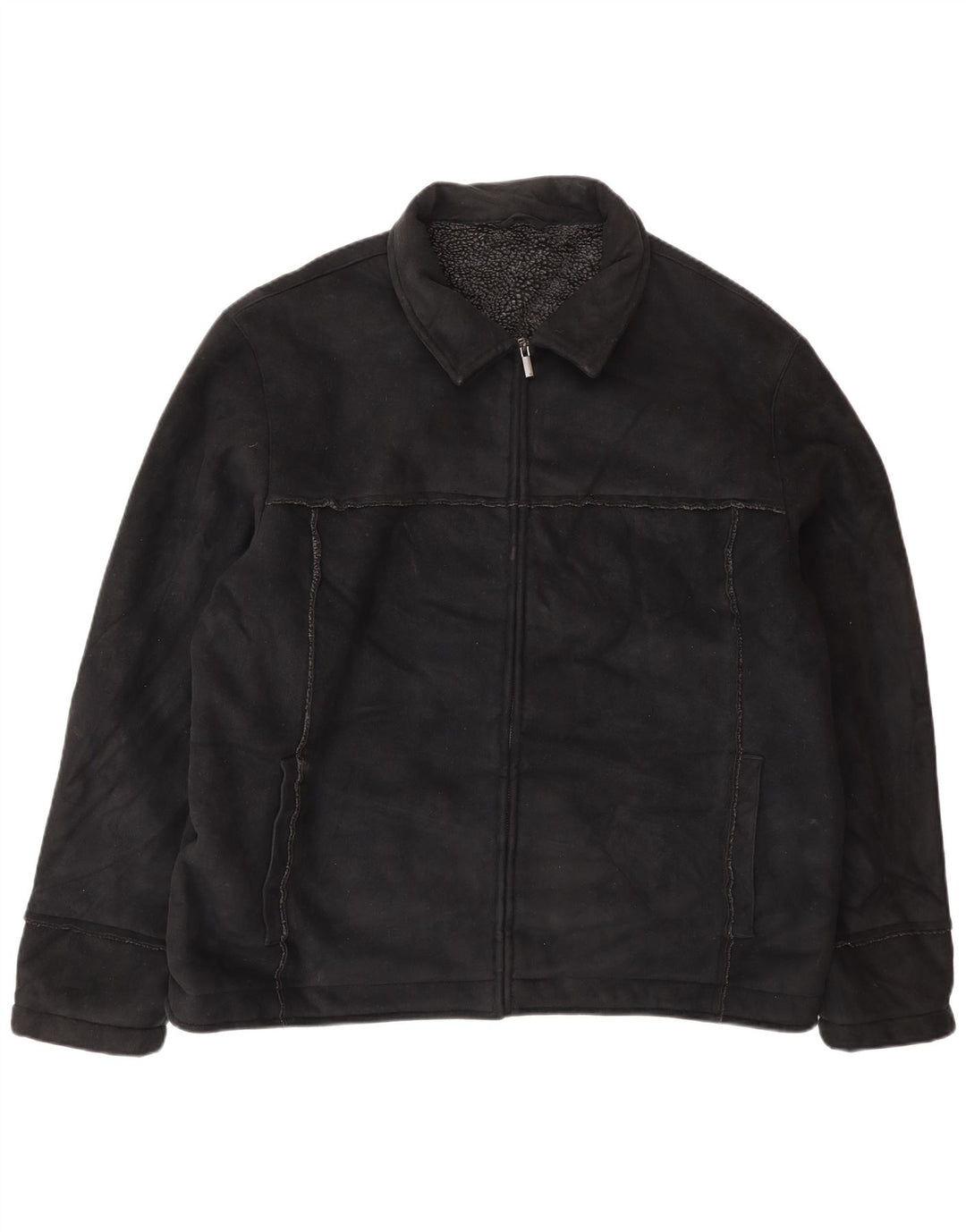 Мужская куртка из шерпы Marks & Spencer UK 42 XL, черная