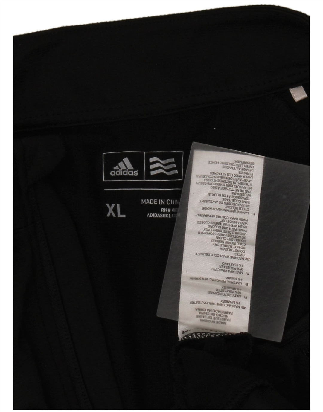Adidas Мужская толстовка с воротником на молнии XL Черный полиэстер