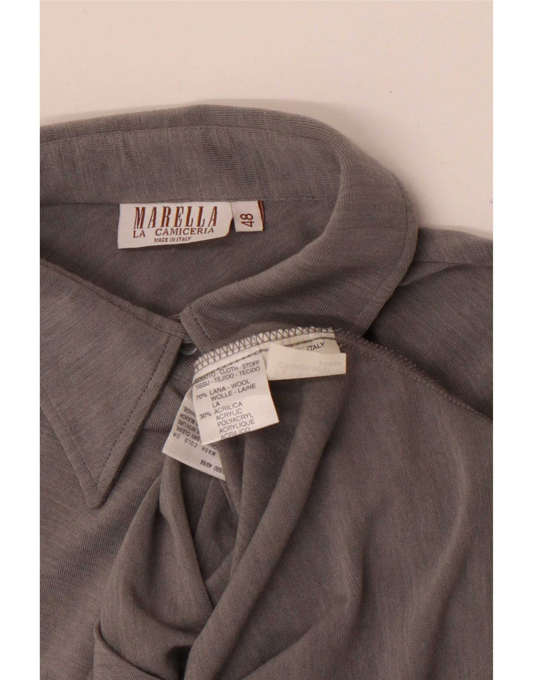 Женская блузка-рубашка Marella IT 48 XL Серая шерсть