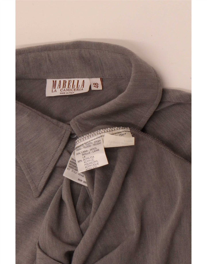 Женская блузка-рубашка Marella IT 48 XL Серая шерсть