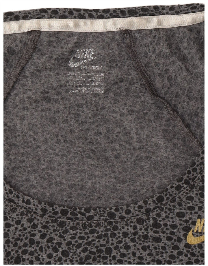 NIKE Womens T-Shirt Top UK 12/14 Medium Grey Flecked