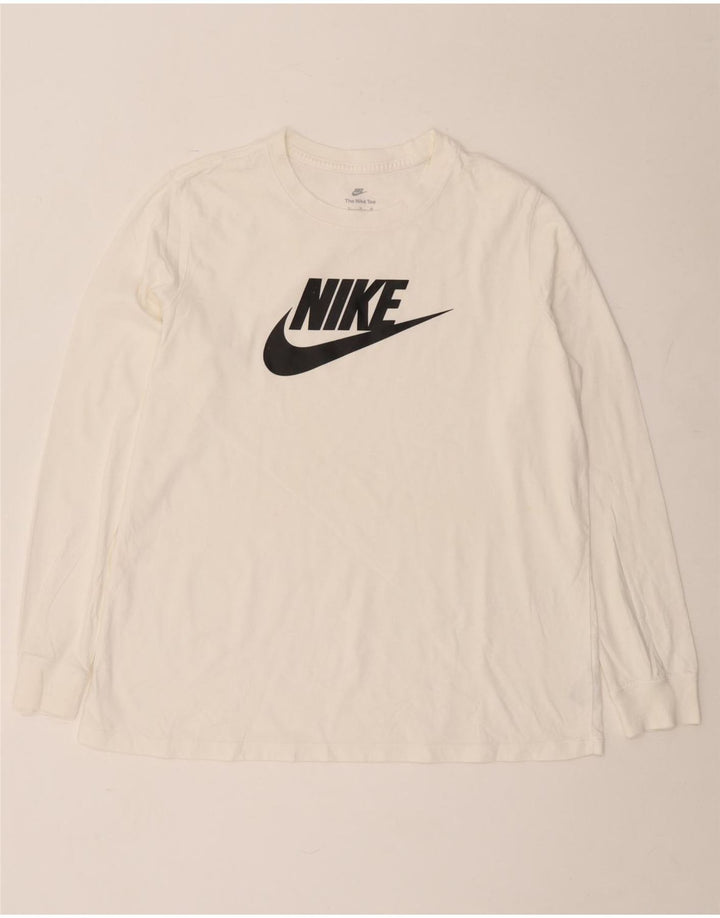 Мужской топ с рисунком Nike с длинным рукавом XL, белый хлопок