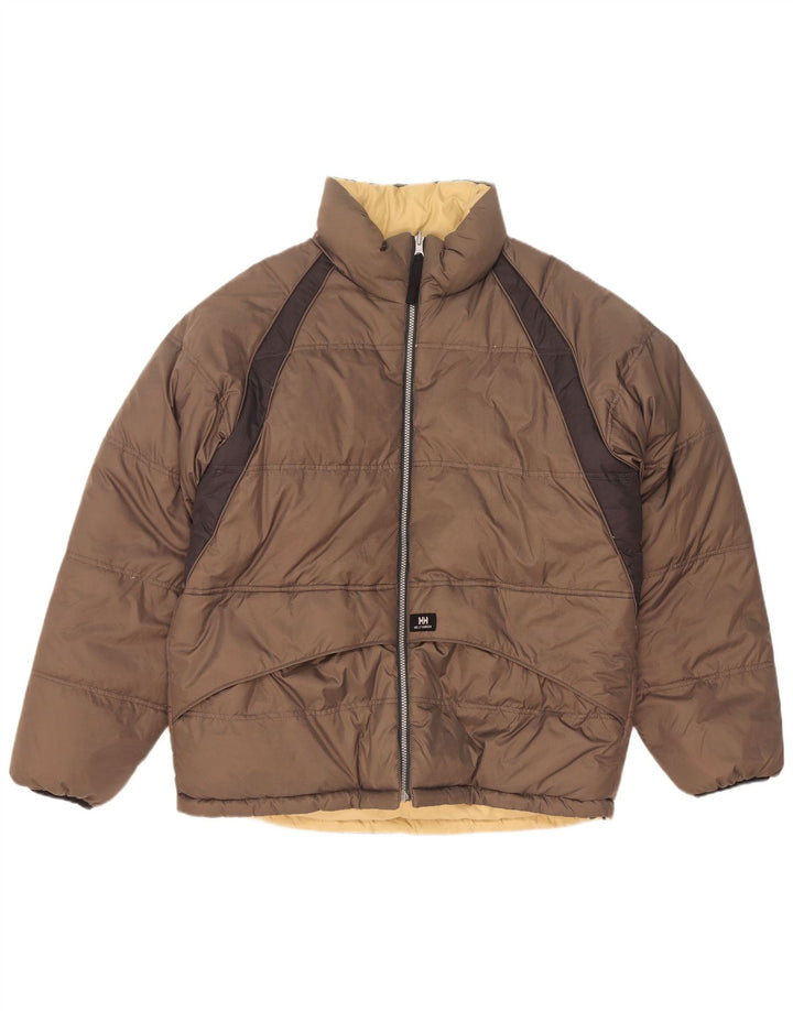 Мужская двусторонняя стеганая куртка Helly Hansen UK 38, средний коричневый нейлон