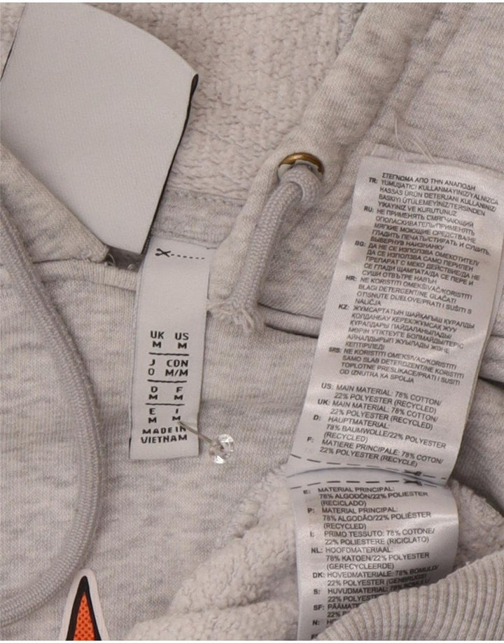 Мужской джемпер с капюшоном Adidas с рисунком, хлопковый, среднего серого цвета