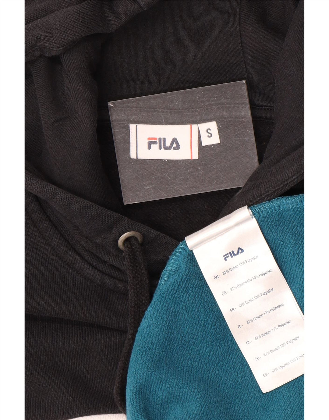 Мужской джемпер с капюшоном Fila, маленький разноцветный хлопок с цветными блоками